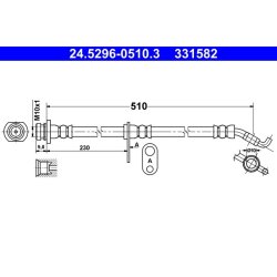 Flexible de frein ATE 24.5296-0510.3 pour VAUXHALL AGILA OE 4709839