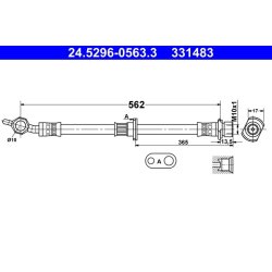 Brake Hose ATE 24.5296-0563.3 OE Ref 9094702F61