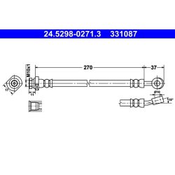 Flexible de frein ATE 24.5298-0271.3 pour KIA CEE'D, PRO OE 58737-1H500