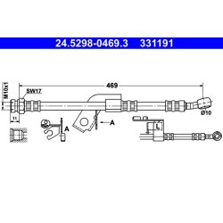 Brake Hose ATE 24.5298-0469.3 OE Ref 587371C800