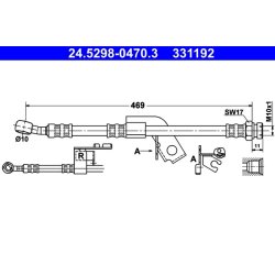 Brake Hose ATE 24.5298-0470.3 OE Ref 587381C800