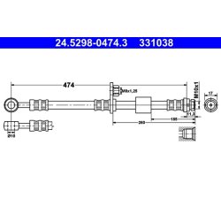 Brake Hose ATE 24.5298-0474.3
