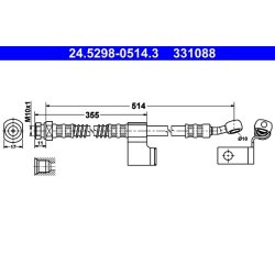 Brake Hose ATE 24.5298-0514.3 OE Ref 5873117000