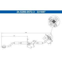 Flexible de frein ATE 24.5298-0572.3 pour HYUNDAI, KIA OE 58732-D3500
