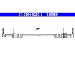 Brake Hose ATE 24.5304-0280.3 OE Ref 96FB2282BA