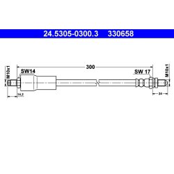 Brake Hose ATE 24.5305-0300.3 OE Ref 95AB2282CB