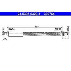 Brake Hose ATE 24.5305-0320.3 OE Ref 96AB2282AB