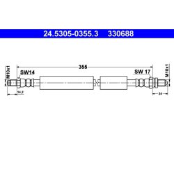 Brake Hose ATE 24.5305-0355.3 OE Ref XN312282AA