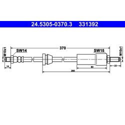 Brake Hose ATE 24.5305-0370.3 OE Ref 6135220