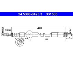 Brake Hose ATE 24.5308-0425.3 OE Ref 3S512078CC