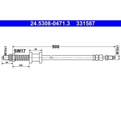 Flexible de frein ATE 24.5308-0471.3 pour FORD KA OE 1110567