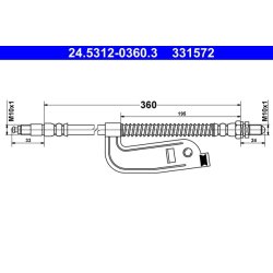 Brake Hose ATE 24.5312-0360.3 OE Ref 1021839