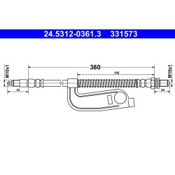 Brake Hose ATE 24.5312-0361.3 OE Ref 1021841