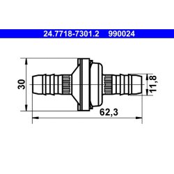 Vacuum Hose Valve ATE 24.7718-7301.2 OE Ref CAC4188
