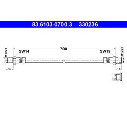 Flexible de frein ATE 83.6103-0700.3 OE 81.96340.0081