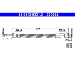 Flexible de frein ATE 83.6113-0331.3 pour VOLVO C70, S70, V70 OE 30714435