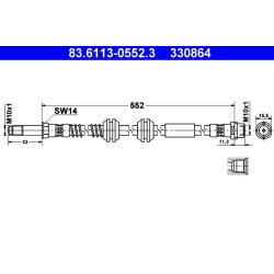 Brake Hose ATE 83.6113-0552.3