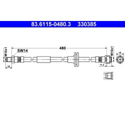 Brake Hose ATE 83.6115-0480.3