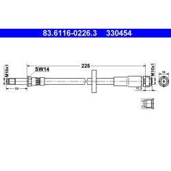 Brake Hose ATE 83.6116-0226.3 OE Ref 99335512900