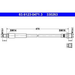 Brake Hose ATE 83.6123-0471.3 OE Ref 540144061