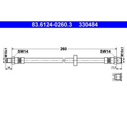 Brake Hose ATE 83.6124-0260.3