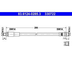 Brake Hose ATE 83.6124-0285.3