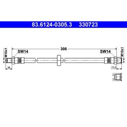 Brake Hose ATE 83.6124-0305.3