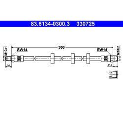 Brake Hose ATE 83.6134-0300.3 OE Ref 1359291