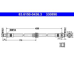 Brake Hose ATE 83.6150-0436.3