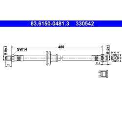 Brake Hose ATE 83.6150-0481.3