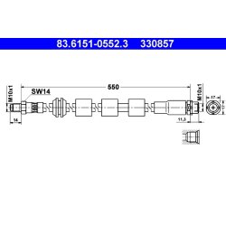 Brake Hose ATE 83.6151-0552.3