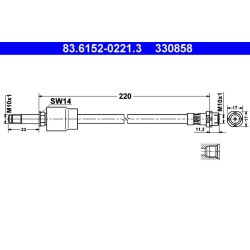 Brake Hose ATE 83.6152-0221.3