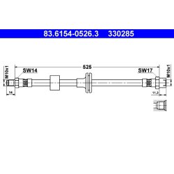Brake Hose ATE 83.6154-0526.3 OE Ref A1244200148