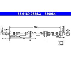 Brake Hose ATE 83.6169-0685.3