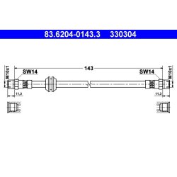 Brake Hose ATE 83.6204-0143.3 OE Ref 34511090565