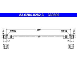 Brake Hose ATE 83.6204-0282.3