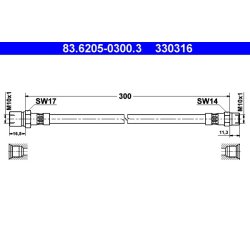 Brake Hose ATE 83.6205-0300.3
