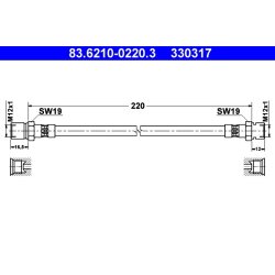 Brake Hose ATE 83.6210-0220.3