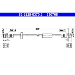 Flexible de frein ATE 83.6225-0370.3 pour FORD, SEAT, VW