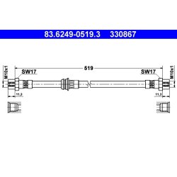 Brake Hose ATE 83.6249-0519.3