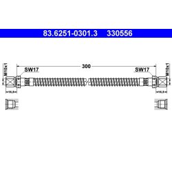 Brake Hose ATE 83.6251-0301.3 OE Ref 95135507931