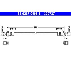 Brake Hose ATE 83.6267-0195.3 OE Ref 562331