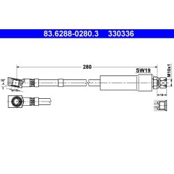 Brake Hose ATE 83.6288-0280.3 OE Ref 90168898