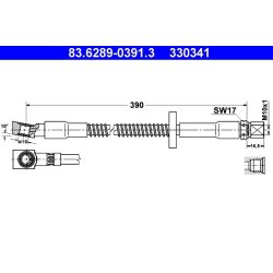Brake Hose ATE 83.6289-0391.3 OE Ref 92835508101