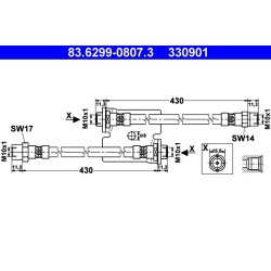 Brake Hose ATE 83.6299-0807.3