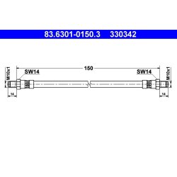 Brake Hose ATE 83.6301-0150.3 OE Ref 443611775B
