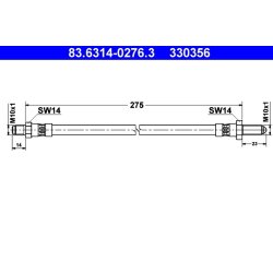 Brake Hose ATE 83.6314-0276.3