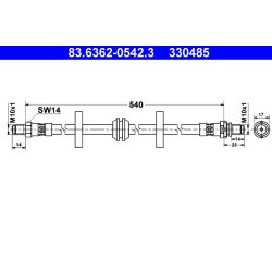 Brake Hose ATE 83.6362-0542.3