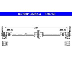 Flexible de frein ATE 83.6501-0282.3 pour FIAT STILO OE 46809897