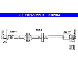 Flexible de frein ATE 83.7101-9399.3 pour ALFA ROMEO 159, BRERA, SPIDER